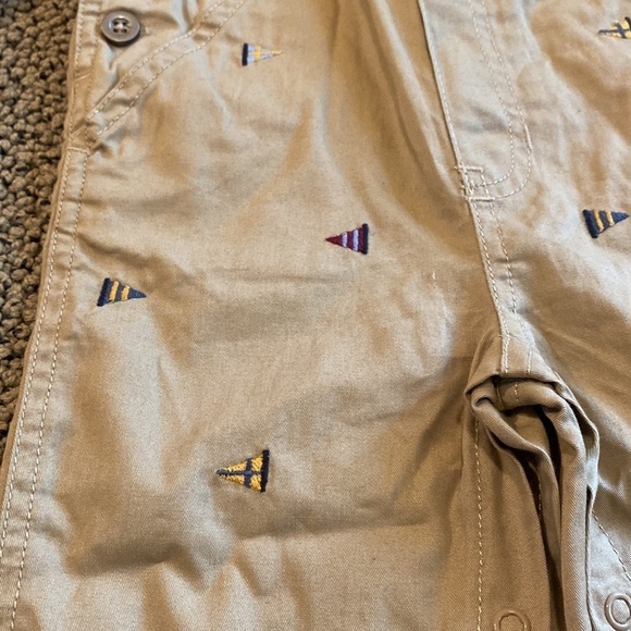 NWOT First Impressions Maroon & Khaki Overalls & Shirt Set Size 12 Months - Picture 2 of 7